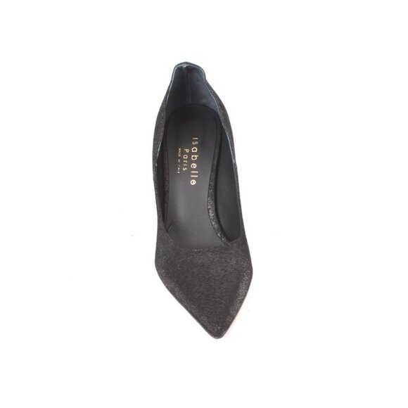 Isabelle 301 Black Leather Stiletto Heels Pointy Toe Pumps